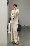 SWAYING/KNIT V-neck floating jumper SW23AW1T47 off-white
